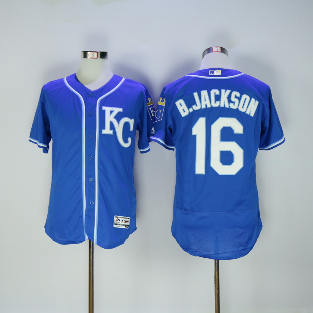Men Kansas City Royals 16 B.Jackson Blue Elite MLB Jerseys